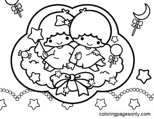 Little Twin Stars Coloring Pages Printable for Free Download