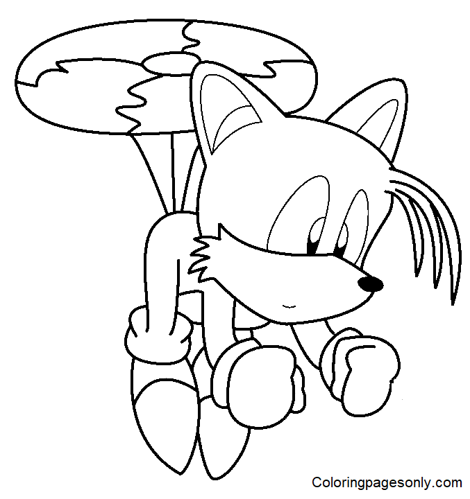 Download or print this amazing coloring page: Manual Free Coloring Pages Of  Classic Tails, Prof…