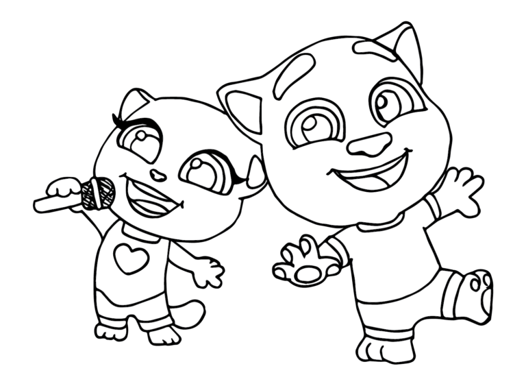 Talking Tom Coloring Pages Printable for Free Download