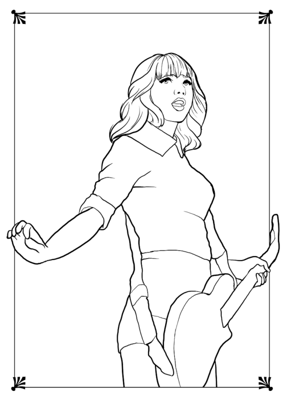 Taylor Swift Coloring Pages Printable for Free Download