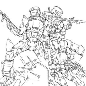halo hunter coloring pages