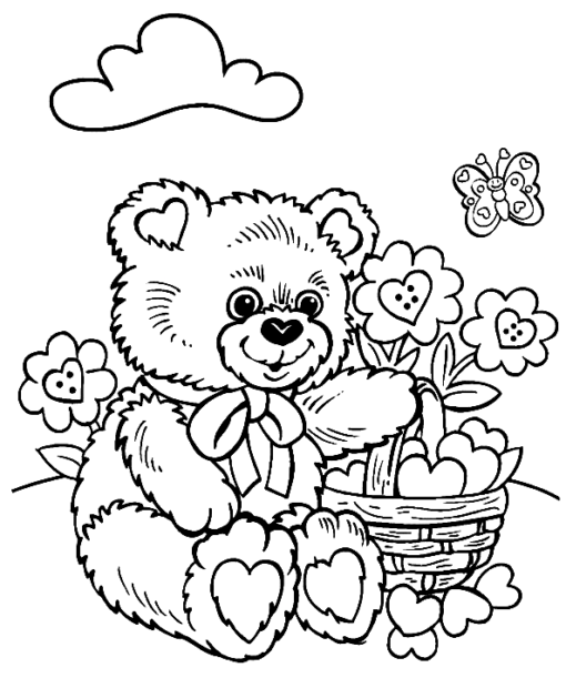 Teddy Bear Coloring Pages Printable for Free Download