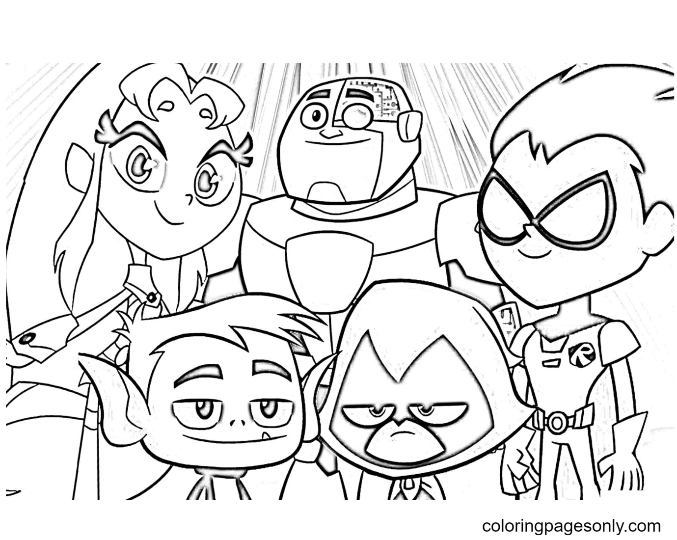 Teen Titans Go Coloring Pages Printable for Free Download