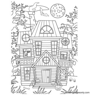 Haunted House Coloring Pages Printable for Free Download