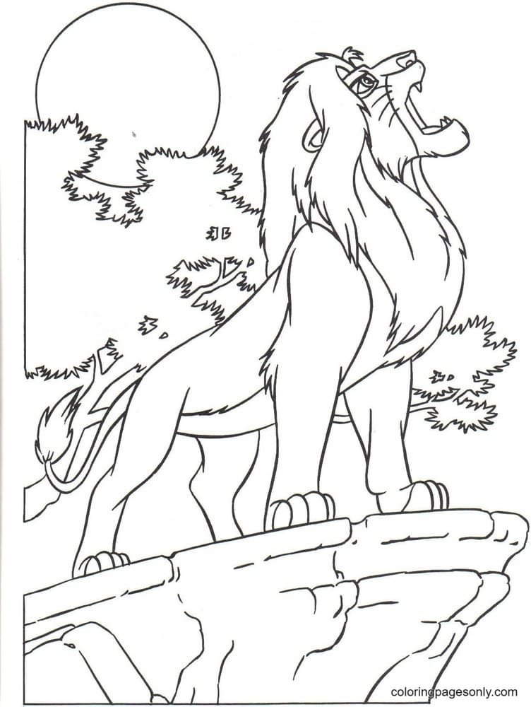 Lion Coloring Book Page Instant Download 