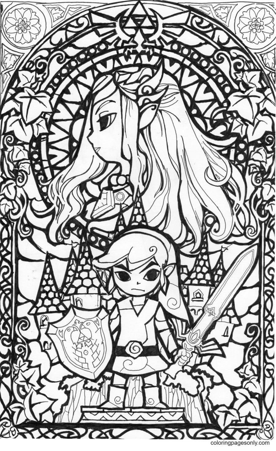 printable zelda coloring pages