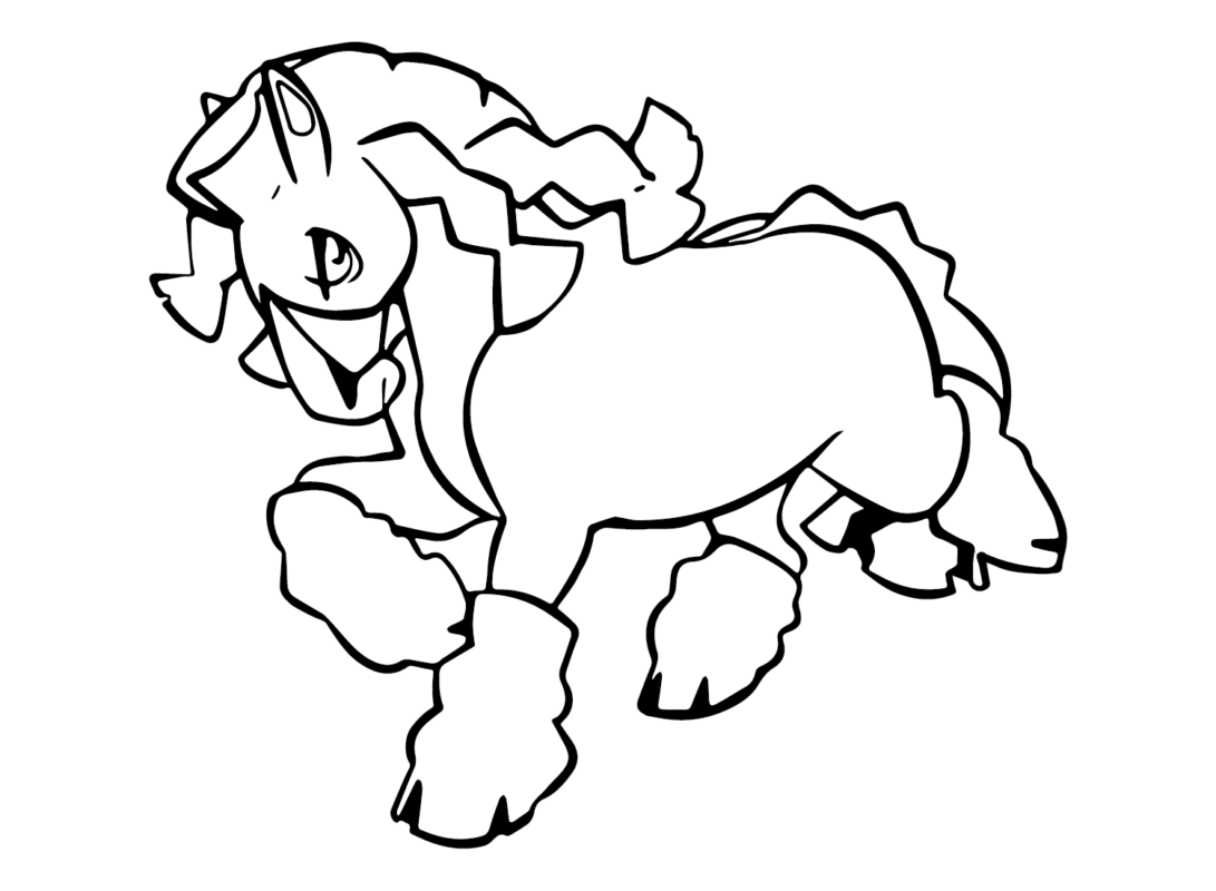 mudsdale coloring page pokemon