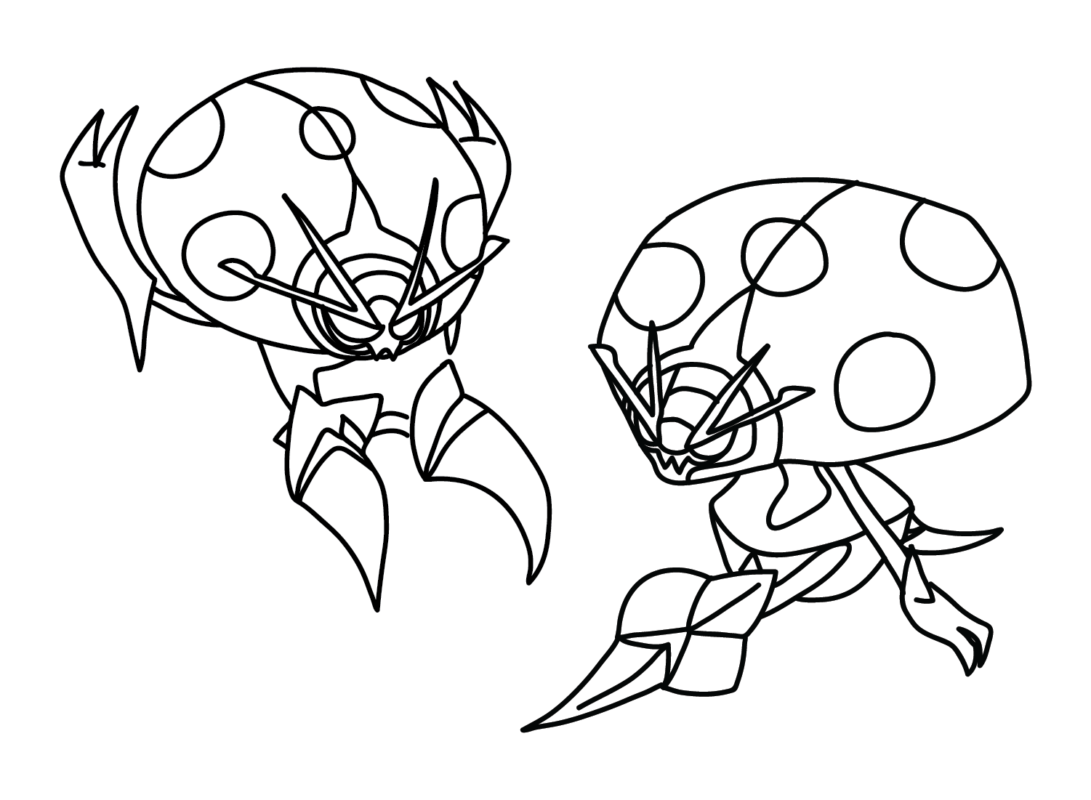 orbeetle coloring page transparent png pokemon