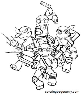 Ninja Turtles Coloring Pages Printable for Free Download