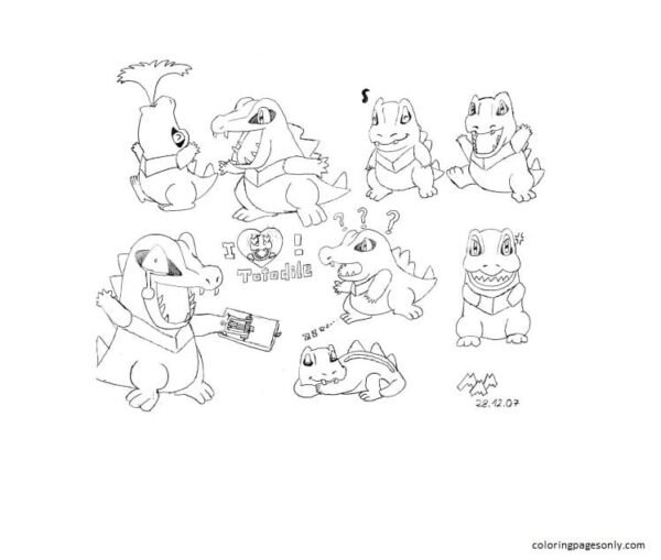 Totodile Coloring Pages Printable For Free Download