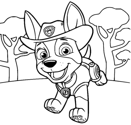 Tracker Paw Patrol Coloring Pages Printable for Free Download