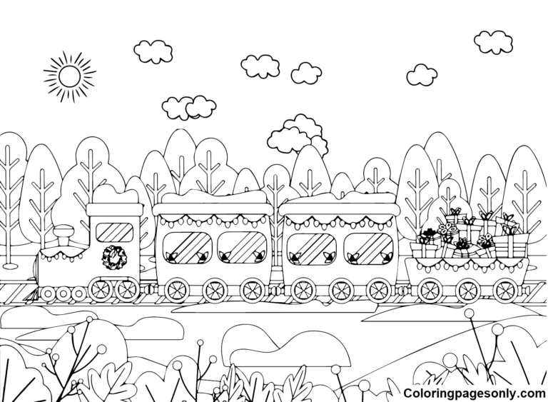 Train Coloring Pages Printable for Free Download