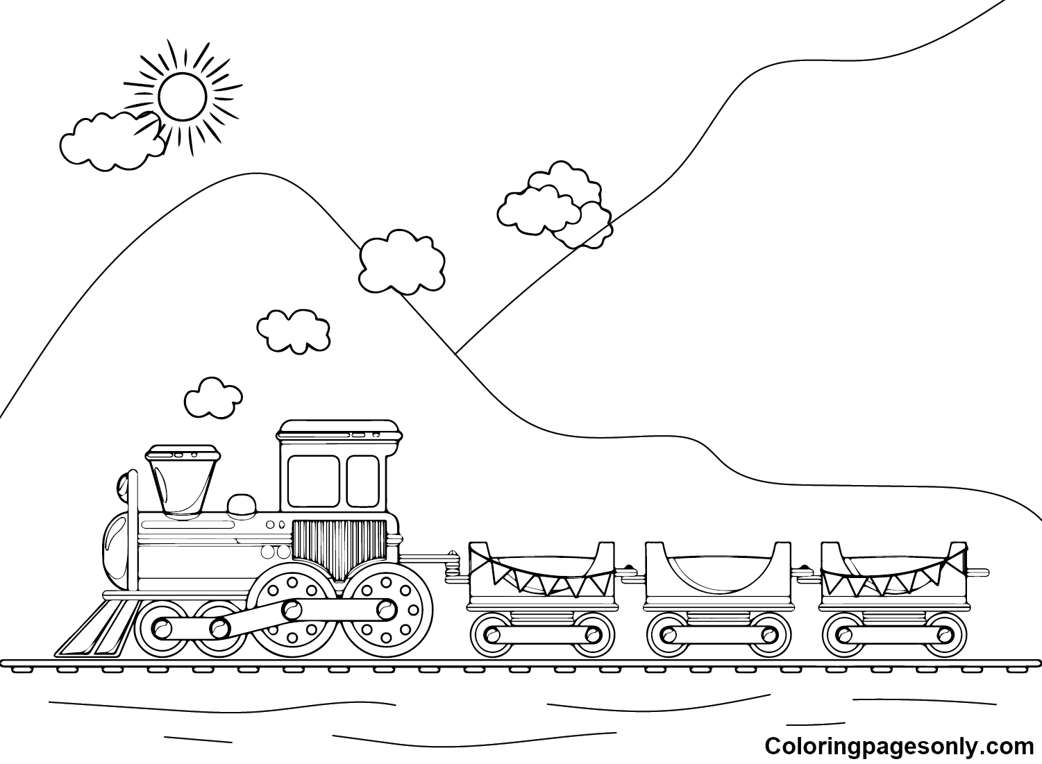 Train Coloring Pages Printable for Free Download