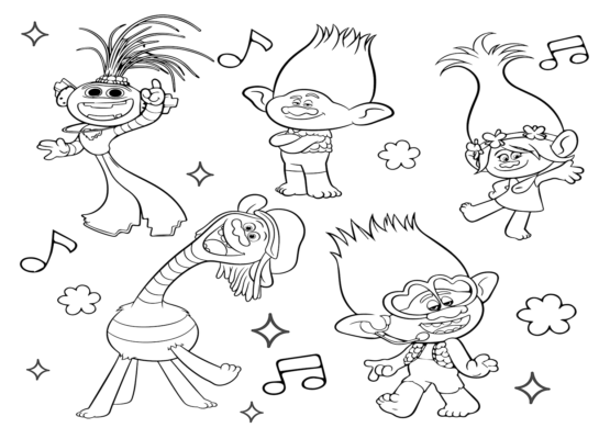 Trolls World Tour Coloring Pages Printable for Free Download