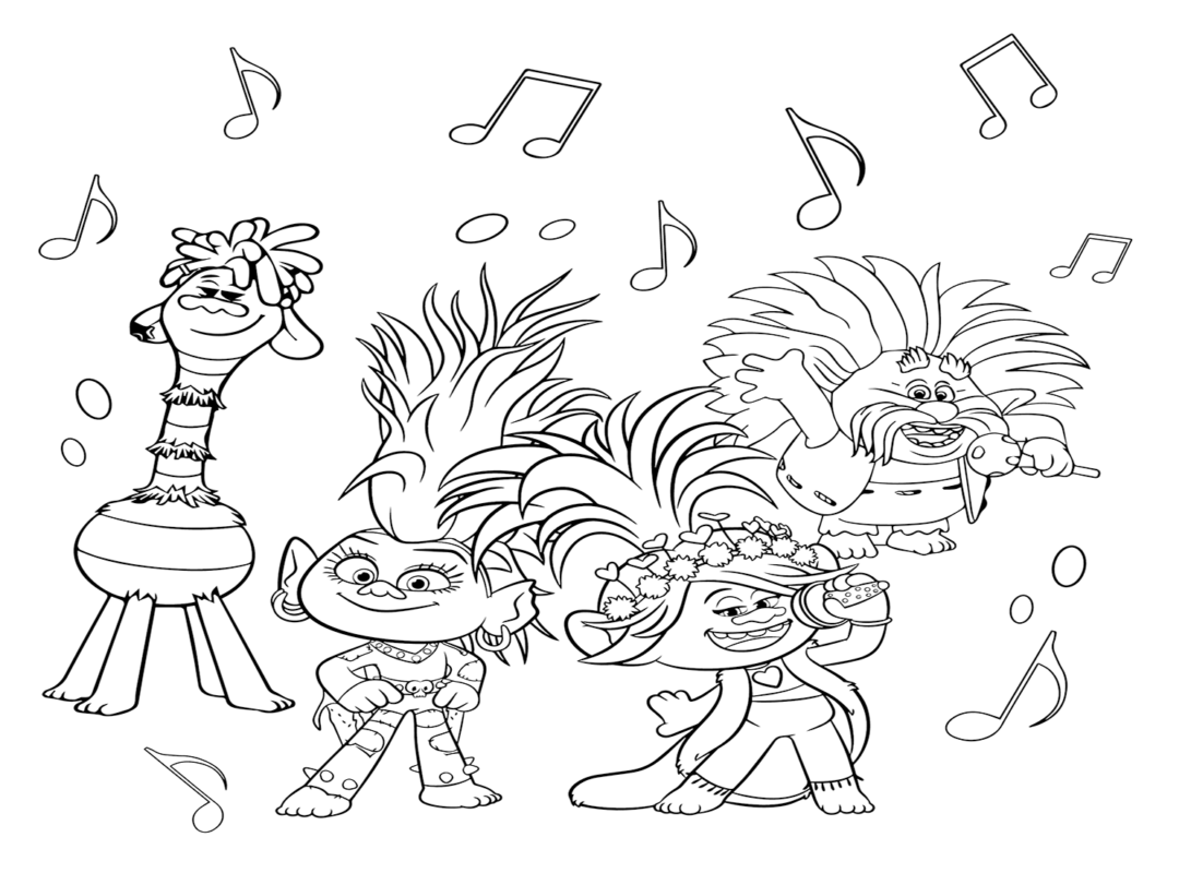 Trolls World Tour Coloring Pages Printable for Free Download