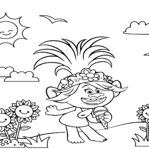 Trolls World Tour coloring pages  Poppy coloring page, Coloring pages,  Cute coloring pages
