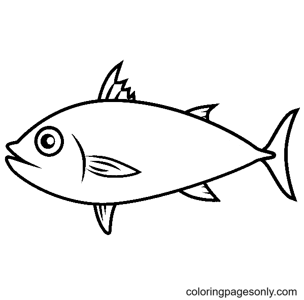 tuna fish coloring page