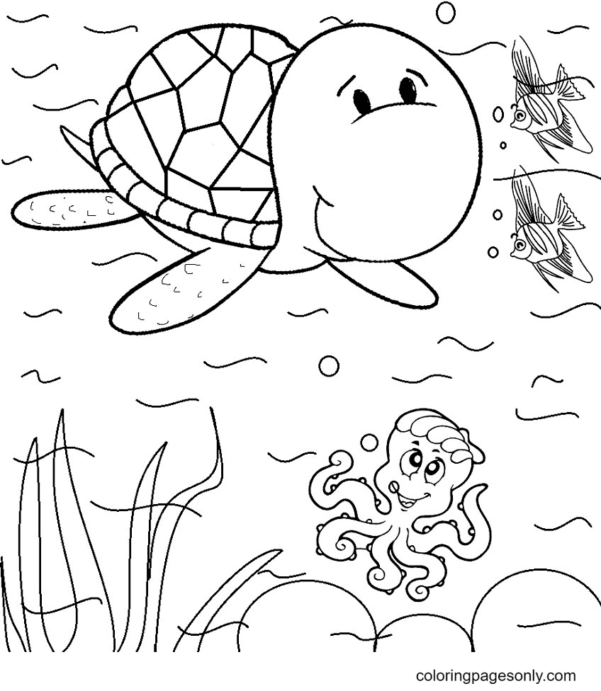 Turtle Coloring Pages Printable for Free Download