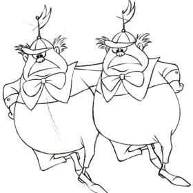 Tweedledum and Tweedledee Coloring Pages Printable for Free Download