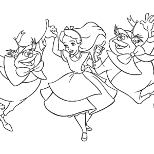 Tweedledum and Tweedledee Coloring Pages Printable for Free Download