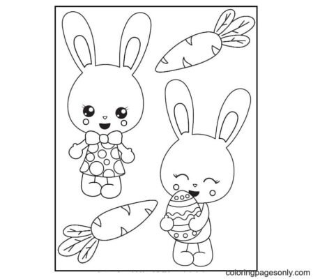 Cute Bunnies Coloring Pages Printable For Free Download