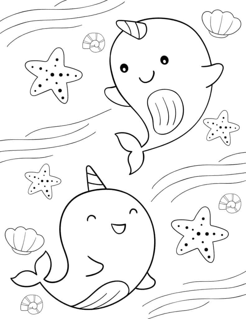 Narwhal Coloring Pages Printable for Free Download