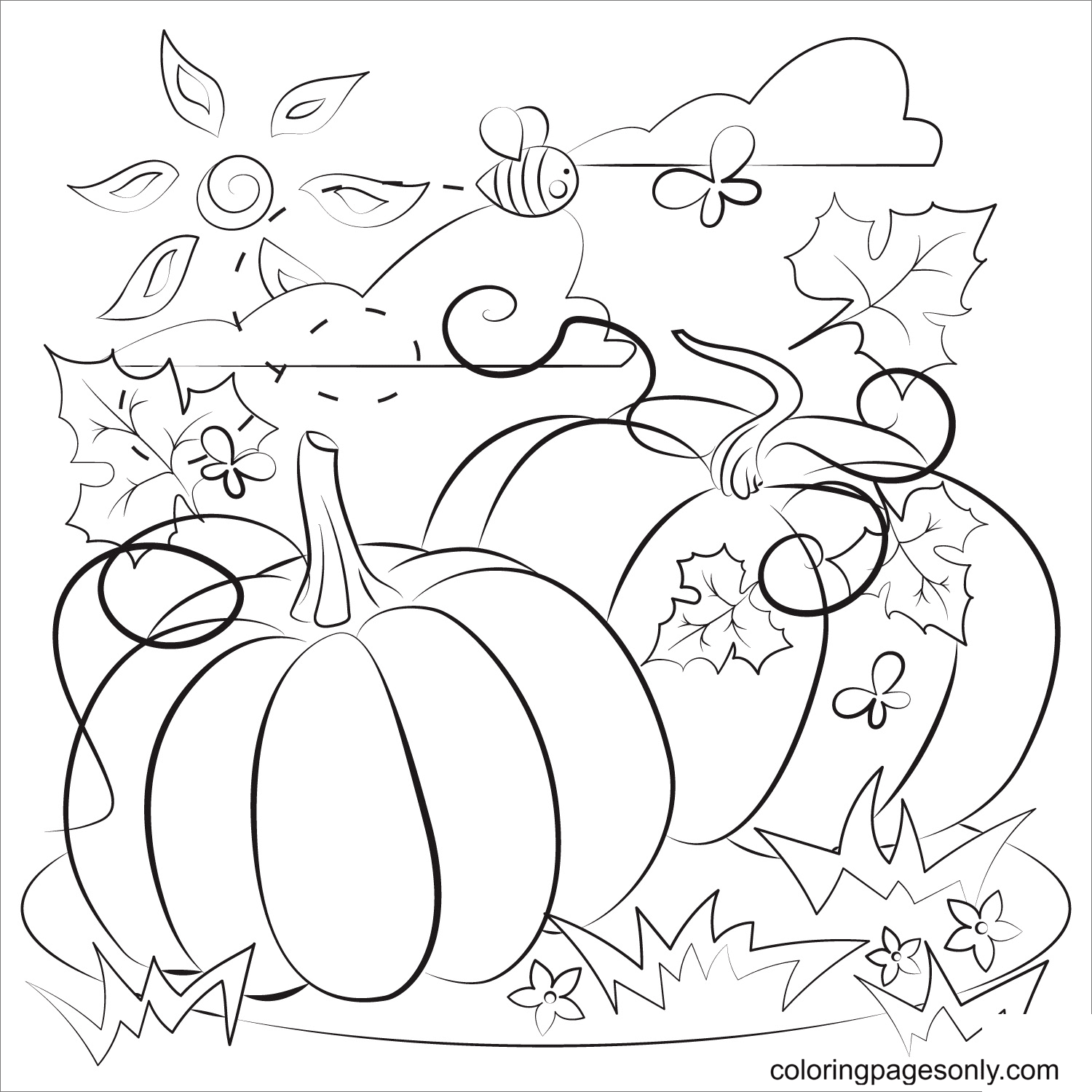 32 Thanksgiving Coloring Pages For Kids And Adults - Our Mindful Life   Fall coloring pages, Thanksgiving coloring pages, Pumpkin coloring pages