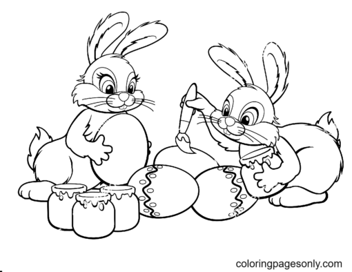 Easter Bunny Coloring Pages Printable for Free Download