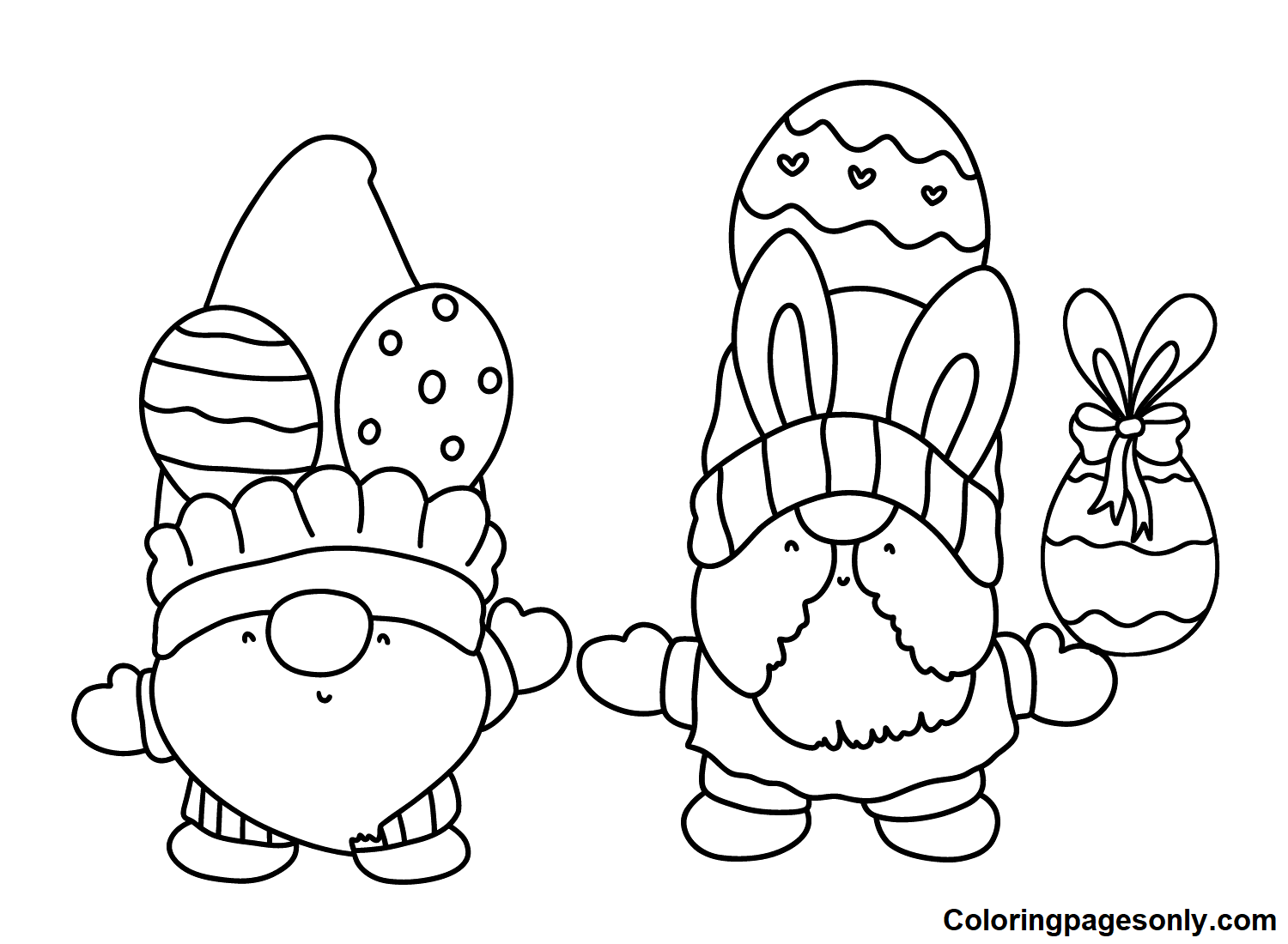 Easter Gnome Coloring Pages Printable for Free Download