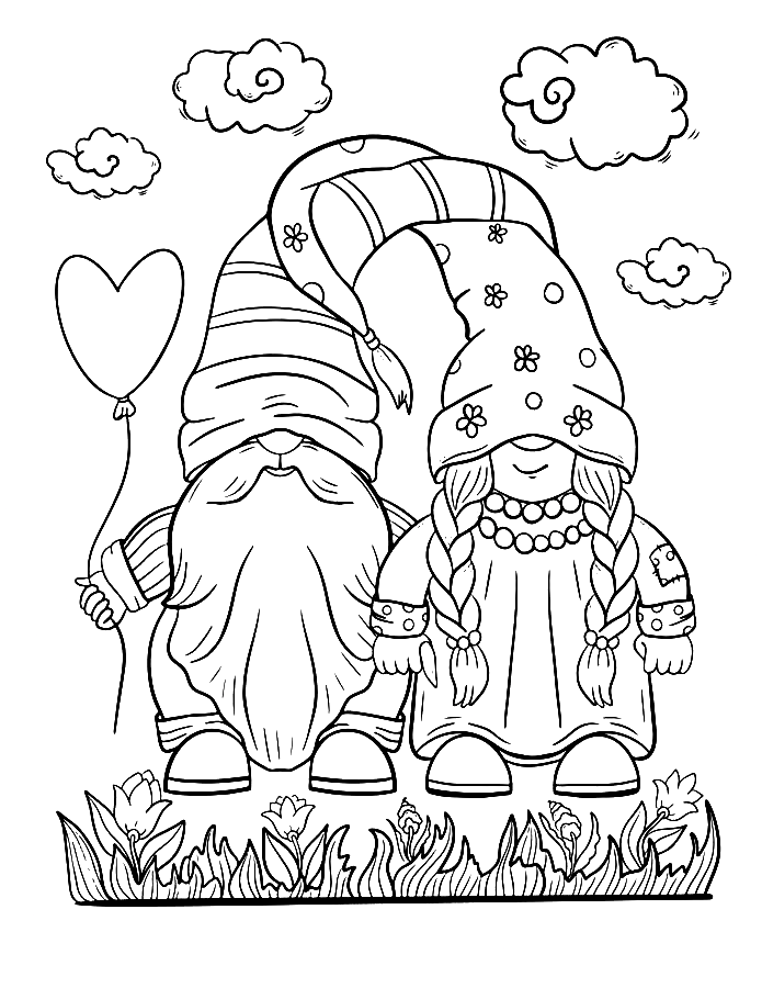 Gnome Coloring Pages Printable for Free Download