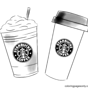 Starbucks Coffee Coloring Page · Creative Fabrica