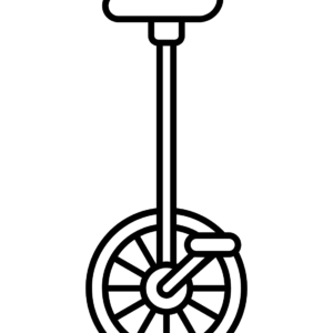 unicycle clipart black and white flower
