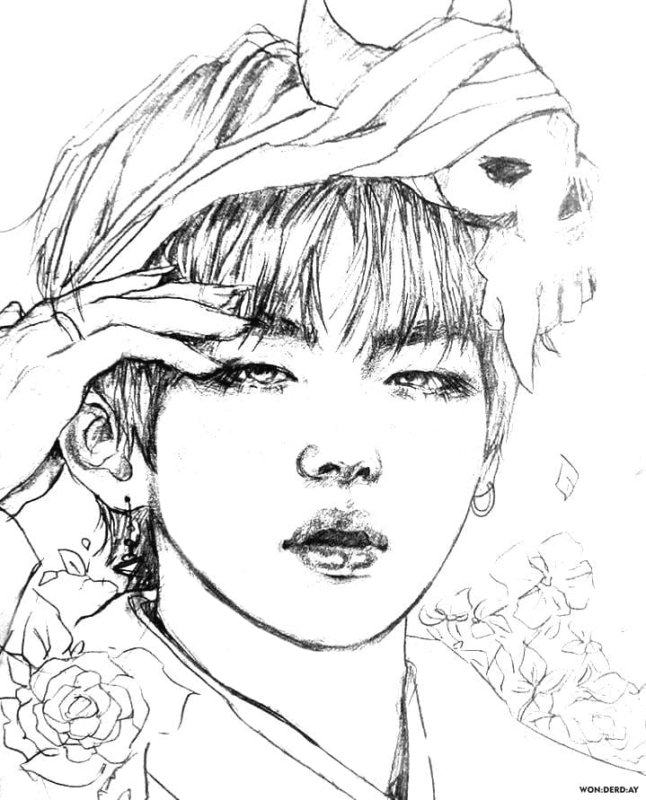 BTS Coloring Pages Printable for Free Download