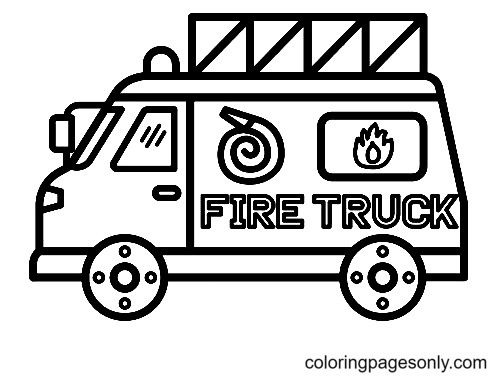 Fire Truck Coloring Pages Printable for Free Download