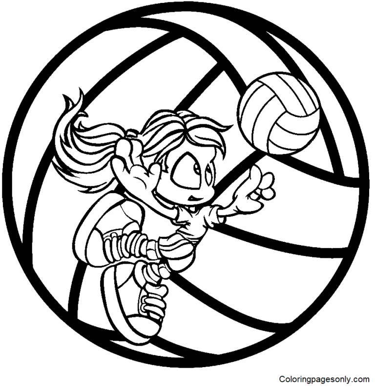 10 Volleyball Printable Coloring Pages for Kids and Adults