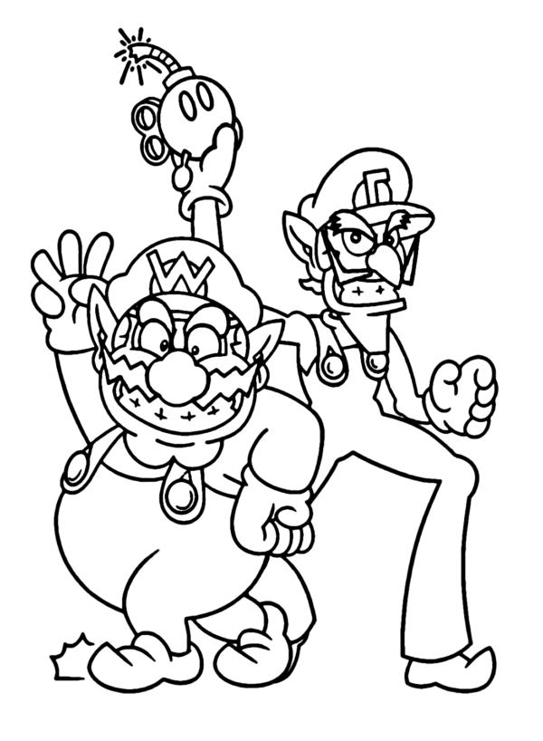 Waluigi Coloring Pages Printable for Free Download