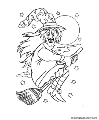 Halloween Witch Coloring Pages Printable for Free Download