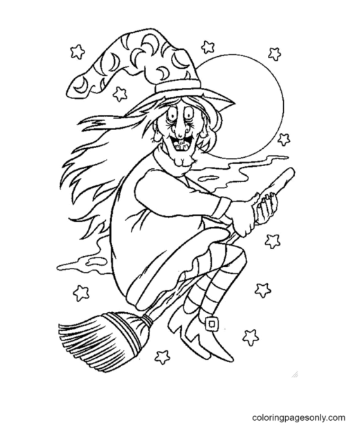 Halloween Witch Coloring Pages Printable for Free Download