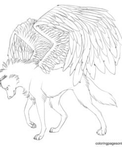 Wolf With Wings Coloring Pages Printable for Free Download