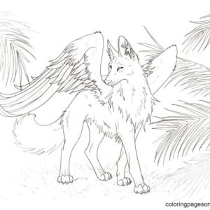 cute wolf drawings with wings