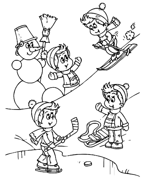 Winter Sports Coloring Pages Printable for Free Download