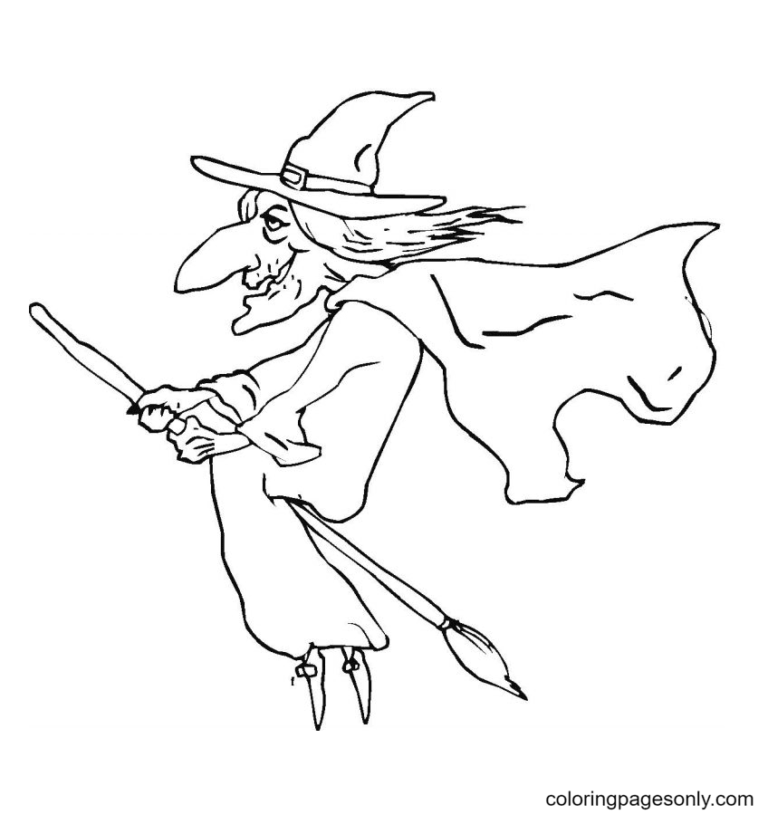 Halloween Witch Coloring Pages Printable for Free Download