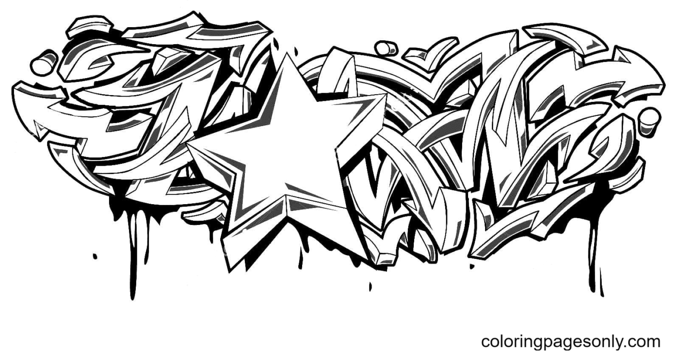 Graffiti Coloring Pages Printable for Free Download