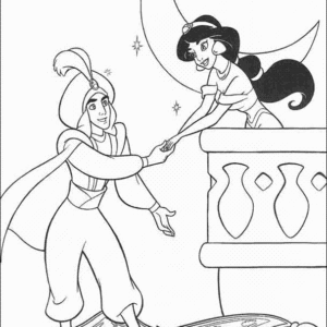 jasmine and aladdin wedding coloring pages