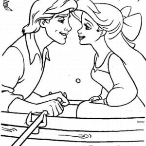 ariel and eric in boat drawing
