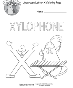 Alphabet Letter “X” Coloring Page