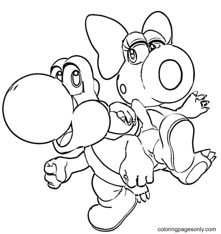 Yoshi Coloring Pages Printable for Free Download