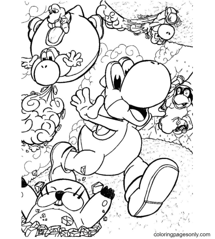 Yoshi Coloring Pages Printable for Free Download