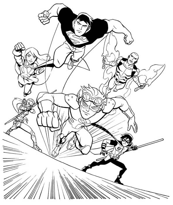 Young Justice Coloring Pages Printable for Free Download