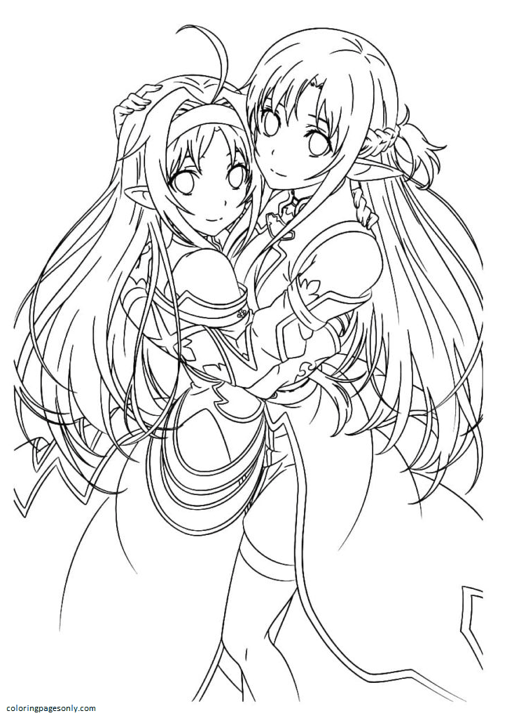 Asuna Coloring Pages Printable for Free Download